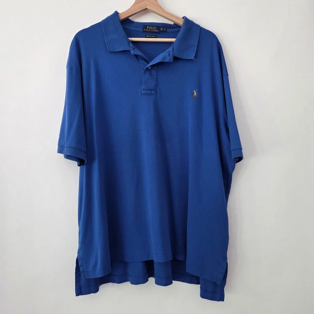 Polo Ralph Lauren Polo Shirt‎ Blue Pima Soft Touch Men 2XB Big